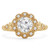 Round Lab Created Diamond Cathedral Vintage Floral Halo Engagement Ring in Yellow Gold (MVSLG1197-Y)