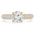 Round Lab Created Diamond Three-Row Solitaire with Accents Engagement Ring in Yellow Gold (MVSLG1198-Y)
