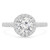 Round Lab Created Diamond Cathedral Open Bridge Round Halo Engagement Ring in White Gold (MVSLG1199-W)