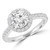 Round Lab Created Diamond Cathedral Open Bridge Round Halo Engagement Ring in White Gold (MVSLG1199-W)