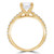 Round Lab Created Diamond Cathedral Solitaire with Accents Engagement Ring in Yellow Gold (MVSLG1200-Y)