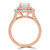 Round Lab Created Diamond Split-Shank Cathedral Double Cushion Halo Engagement Ring in Rose Gold (MVSLG1204-R)