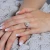 Round Lab Created Diamond Split-Shank Cathedral Double Cushion Halo Engagement Ring in White Gold (MVSLG1204-W)