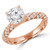 Round Lab Created Diamond Solitaire with Accents Engagement Ring in Rose Gold (MVSLG1206-R)