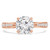 Round Lab Created Diamond Tapered Cathedral Solitaire with Accents Engagement Ring in Rose Gold (MVSLG1207-R)