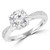 Round Lab Created Diamond Tapered Cathedral Solitaire with Accents Engagement Ring in White Gold (MVSLG1207-W)