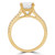Round Lab Created Diamond Cathedral Solitaire with Accents Engagement Ring in Yellow Gold (MVSLG1213-Y)
