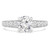 Round Lab Created Diamond Revserse Tapered Cathedral Solitaire with Accents Engagement Ring in White Gold (MVSLG1215-W)