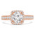 Round Lab Created Diamond Vintage Cathedral Cushion Halo Engagement Ring in Rose Gold (MVSLG1216-R)