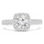 Round Lab Created Diamond Vintage Cathedral Cushion Halo Engagement Ring in White Gold (MVSLG1216-W)