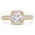 Round Lab Created Diamond Vintage Cathedral Cushion Halo Engagement Ring in Yellow Gold (MVSLG1216-Y)