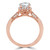Round Lab Created Diamond Vintage Cathedral Cushion Halo Engagement Ring in Rose Gold (MVSLG1219-R)