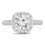 Round Lab Created Diamond Three-Row Open Bridge Cushion Halo Engagement Ring in White Gold (MVSLG1221-W)