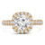 Round Lab Created Diamond Three-Row Open Bridge Cushion Halo Engagement Ring in Yellow Gold (MVSLG1221-Y)