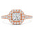 Princess Lab Created Diamond Split-Shank Radiant Halo Engagement Ring in Rose Gold (MVSLG1225-R)