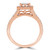 Princess Lab Created Diamond Split-Shank Radiant Halo Engagement Ring in Rose Gold (MVSLG1225-R)
