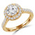 Round Lab Created Diamond Cathedral Round Halo Engagement Ring in Yellow Gold (MVSLG1226-Y)