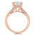 Princess Lab Created Diamond Vintage Tapered Cathedral Hidden Halo Solitaire with Accents Engagement Ring in Rose Gold (MVSLG1227-R)