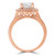 Round Lab Created Diamond Tapered Double Cushion Halo Engagement Ring in Rose Gold (MVSLG1229-R)