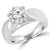 Round Lab Created Diamond Pinched Cathedral 6-Prong Solitaire Engagement Ring in White Gold (MVSLG1230-W)