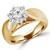Round Lab Created Diamond Pinched Cathedral 6-Prong Solitaire Engagement Ring in Yellow Gold (MVSLG1230-Y)