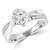 Round Lab Created Diamond Bypass Tension Set Solitaire with Accents Engagement Ring in White Gold (MVSLG1235-W)