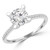 Round Lab Created Diamond Cathedral Solitaire with Accents Engagement Ring in White Gold (MVSLG1239-W)