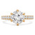 Round Lab Created Diamond 6-Prong Solitaire with Accents Engagement Ring in Yellow Gold (MVSLG1240-Y)