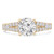 Round Lab Created Diamond Split-Shank Cathedral Solitaire with Accents Engagement Ring in Yellow Gold (MVSLG1242-Y)