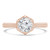 Round Lab Created Diamond 6-Prong Hexagonal Cathedral Open Bridge Solitaire Engagement Ring in Rose Gold (MVSLG1249-R)
