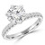 Round Lab Created Diamond 6-Prong Hidden Halo Solitaire with Accents Engagement Ring in White Gold (MVSLG1250-W)