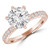Round Lab Created Diamond 6-Prong Hidden Halo Solitaire with Accents Engagement Ring in Rose Gold (MVSLG1252-R)