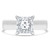 Princess Lab Created Diamond Cathedral Solitaire with Accents Engagement Ring in White Gold (MVSLG1254-W)