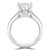Princess Lab Created Diamond Cathedral Solitaire with Accents Engagement Ring in White Gold (MVSLG1254-W)