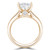 Princess Lab Created Diamond Cathedral Solitaire with Accents Engagement Ring in Yellow Gold (MVSLG1254-Y)