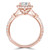 Round Lab Created Diamond Cathedral Halo Engagement Ring in Rose Gold with Accents (MVSLG1255-R)