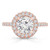 Round Lab Created Diamond High Set Rollover Halo Engagement Ring in Rose Gold with Accents (MVSLG1257-R)