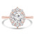 Round Lab Created Diamond Floral Oval Halo Engagement Ring in Rose Gold (MVSLG1258-R)