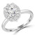 Round Lab Created Diamond Floral Oval Halo Engagement Ring in White Gold (MVSLG1258-W)
