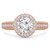 Round Lab Created Diamond Vintage Cathedral Rollover  Halo Engagement Ring in Rose Gold with Accents (MVSLG1259-R)