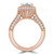 Round Lab Created Diamond Vintage Cathedral Rollover  Halo Engagement Ring in Rose Gold with Accents (MVSLG1259-R)