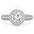 Round Lab Created Diamond Vintage Cathedral Rollover  Halo Engagement Ring in White Gold with Accents (MVSLG1259-W)