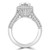 Round Lab Created Diamond Vintage Cathedral Rollover  Halo Engagement Ring in White Gold with Accents (MVSLG1259-W)