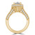 Round Lab Created Diamond Vintage Cathedral Rollover  Halo Engagement Ring in Yellow Gold with Accents (MVSLG1259-Y)