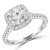 Round Lab Created Diamond Cathedral Open Bridge Cushion Halo Engagement Ring in White Gold with Accents (MVSLG1260-W)