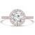 Round Lab Created Diamond Cathedral Halo Engagement Ring in Rose Gold with Accents (MVSLG1261-R)