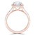 Round Lab Created Diamond Cathedral Halo Engagement Ring in Rose Gold with Accents (MVSLG1261-R)