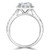 Princess Lab Created Diamond Cathedral Cushion Halo Engagement Ring in White Gold with Accents (MVSLG1262-W)