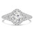 Round Lab Created Diamond Split-Shank Cathedral Open Bridge Compass Prongs Cushion Halo Engagement Ring in White Gold (MVSLG1264-W)