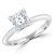 Princess Lab Created Diamond V-Prong Knife Edge Solitaire Engagement Ring in White Gold (MVSLG1273-W)